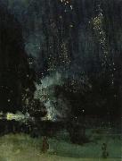 James Abbott Mcneill Whistler nocturne i svart och guld den fallande raketen oil painting artist
